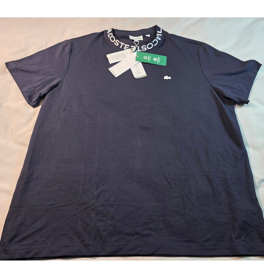 Lacoste Branded Collar Piqué T-Shirt Mens 3XL Dark Navy Blue Regular Fit NEW